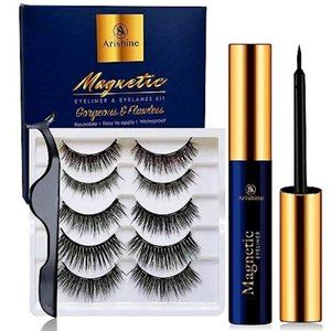 Arishine Magnetic Eyelashes with Eyeliner - Magnetic Eyeliner Set